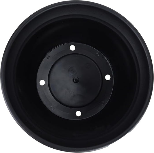 The HC Companies Mojave Garden Bowl Planter for Flowers - Shallow Planter with Drainage - Round Succulent Planter Pot for Indoors and Outdoors (12" Black, Pack of 2)