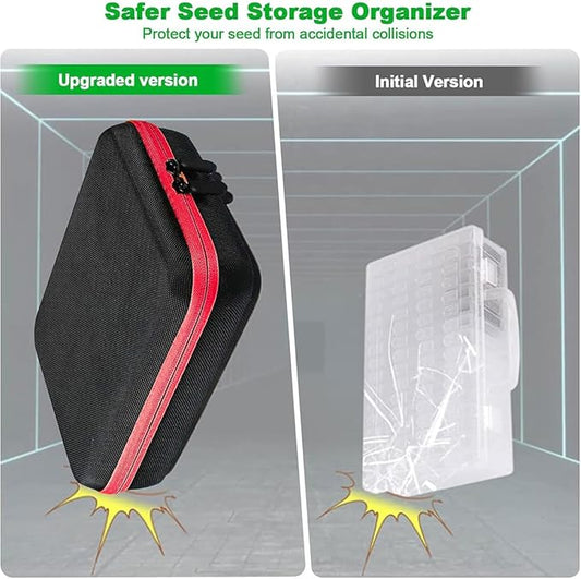 60 Slot Seed Organizer Storage Box with 10PCS Seed Envelopes, Sturdy Plastic Storage Containers, Label Stickers, Funnel for Flower, Vegetable Plants Garden