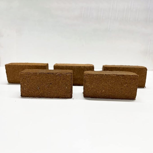 Premium Coconut Coir Pith 5 Brick Pack 650gm/1.4 Lbs | 100% Organic | Expands Approx 2.3 Gallon | Lowest EC and Ph Balance