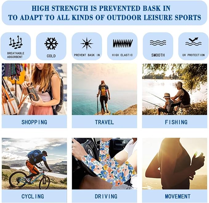 Binienty Unisex Arm Sleeves for Driving, Golf, Cycling, Sports, UV Protector Cooling Arm Sleeves Cover