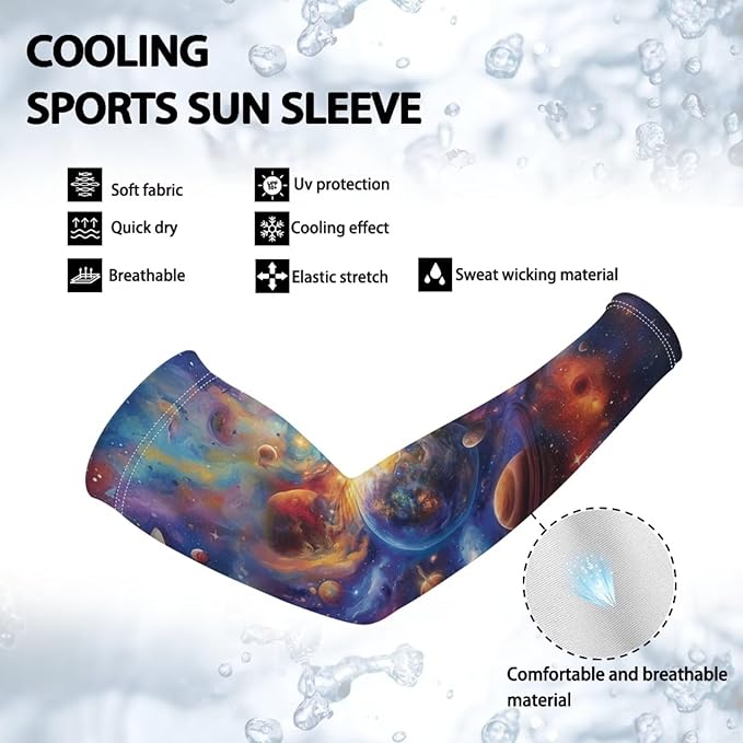 Binienty Unisex Arm Sleeves for Driving, Golf, Cycling, Sports, UV Protector Cooling Arm Sleeves Cover