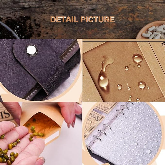 Seed Storage Organizer Seed Organizer Binder Seed Book with 50pcs Self-Sealing Seed Envelopes Seed Holder Keeper Packet