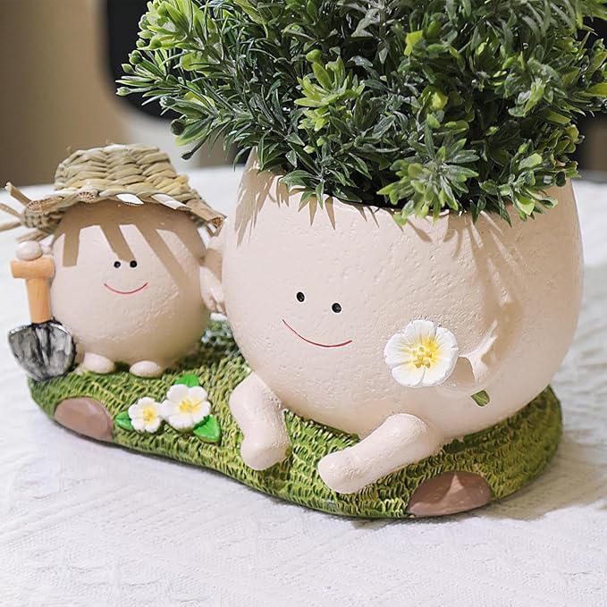 Face Planter Pots Cute Plant Pot for Plants, Unique Lovely Flower Pot Succulent Planter Pots Gift Idea for Mother Christmas