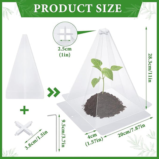 30 Pieces Garden Cloches for Plants, Reusable Plastic Plant Seedling Protector with 60 Ground Securing Peg, Transparent Bell Jar Cloches to Protect Plants from Birds, Slugs, sun, Frost, Freeze Weather