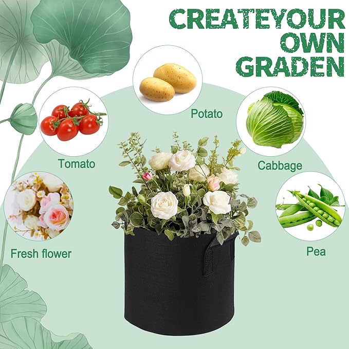 10 Pack Lily Plant Pots for Pond, Aquatic Pond Planter for Pond Reusable Pond Plant Basket Grow Bags for Pond, Aquatic Plants, Potato, Carrot, Onion, Flower (1 Gallon)