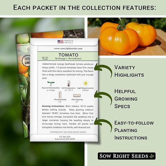Sow Right Seeds - Rare Exotic Vegetable Seed Collection for Planting - Non-GMO Heirloom Beets, Broccoli, Cucamelon, Cucumber, Pepper, Basil, Radish, Watermelon, Tomato, and Swiss Chard to Plant