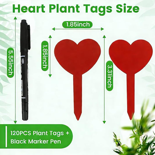 120PCS Plant Labels for Outdoor Garden Waterproof Red Plastic Plant Tags for Seedlings Garden Marker Plants Markers Plastic Gardening Gifts for Women Unique