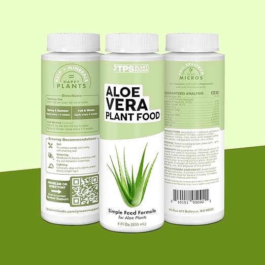 Aloe Vera Fertilizer for All Aloe and Succulent Plants, Liquid Plant Food, 32 oz (1 Quart)