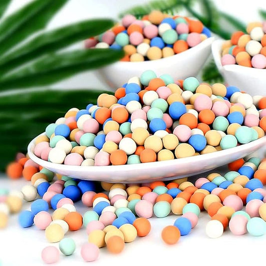 2LBS Natural Organic Colorful Leca Balls for Plants, 5mm-8mm Ceramsite Clay Pebbles Indoor Potting Garden Soil for Orchid, Succulents, Hydroponics, Decoration, Drainage, Top-Dressing Rocks
