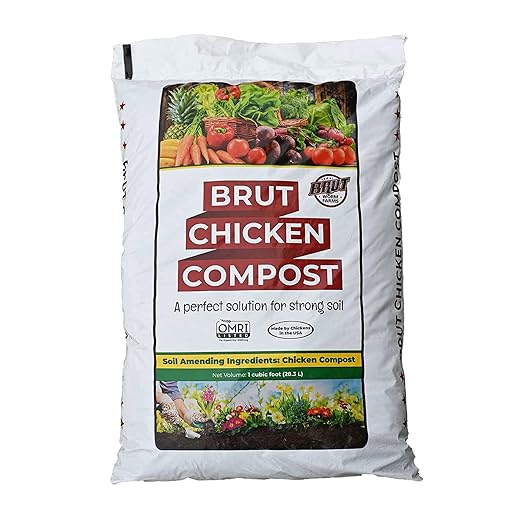 Brut Organic Chicken Compost 1 Cubic ft Nutrient Rich Fertilizer for Thriving Gardens Safe, Pure, and Effective Treatment (10 Pack)