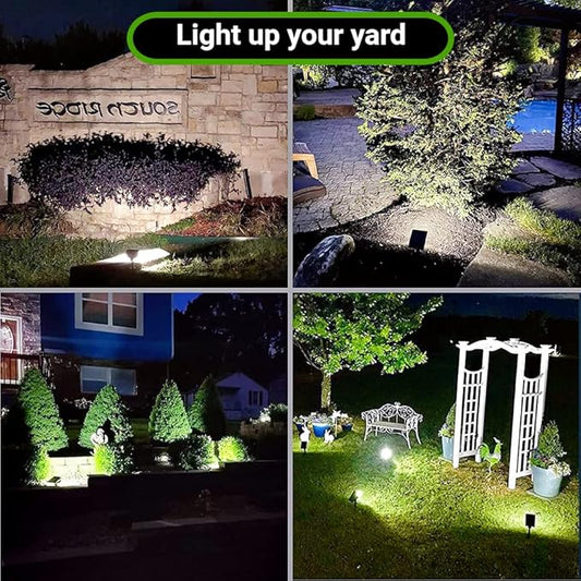 Claoner 32 LED Outdoor Solar Spot Lights, IP65 Waterproof Solar Landscape Spotlights, 3 Modes Outdoor Solar Lights, Solar Powered Spot Lights Outdoor for Yard Garden Patio - Cold White/4 Pack
