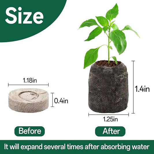 Halatool 200 Pcs 30mm Peat Pellets Block Potting Soil for Seedlings, Compressed Garden Soil Seed Starter Nutrient Peat Pods for Starting Seeds, Planting Flowers, Vegetables, Herbs