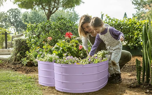 Plant & Plot Galvanized Raised Garden Beds Outdoor // Planter Raised Beds for Gardening, Vegetables, Flowers // Large Metal Garden Box (Lavender) // Tool-Free Assembly