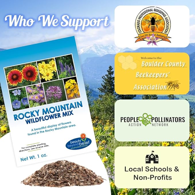 Rocky Mountain Wildflower Seed Mix 1oz - Premium Wildflower Seed Mix for High Mountain Elevations 1 oz