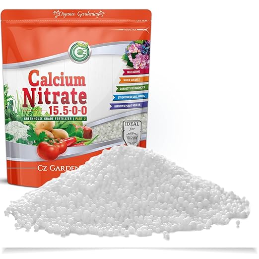 Calcium Nitrate 15.5-0-0 Fertilizer - Made in USA - 5LB Greenhouse Grade Plant Food for Hydroponics, Plants & Gardens – Fruit, Vegetables. Blossom End Rot Tomatoes