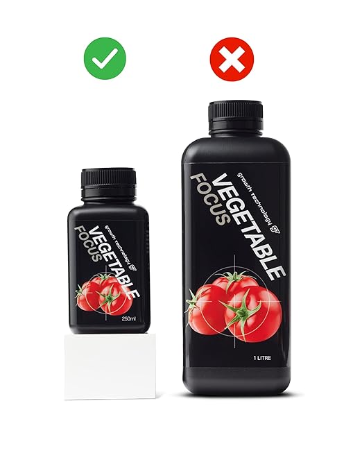 Growth Technology GT Vegetable Focus – Premium Liquid Plant Nutrient for Tomatoes, Cucumbers, Carrots, Green Beans, Radishes & Zucchini – Ideal for Outdoor & Container Gardens – 8.5 fl oz (250 mL)