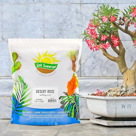 Soil Sunrise Desert Rose Potting Soil Mix (8 Quarts) Hand Blended Small Batch Soil Blend for Desert Rose Plant