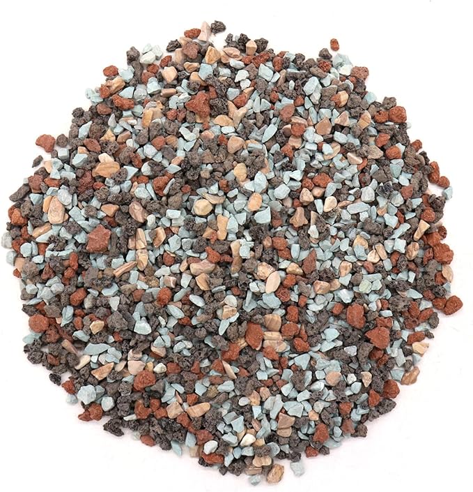 Volcanic Rock for Plants. Gritty Mix. Mixed Color Lava. 1/5 Inch - 2 lbs for Potting Soil, Succulents, Pots, Plants, Gardening (Mini (0.2 Inch), Horticultural - Bonsai Mix, 2)