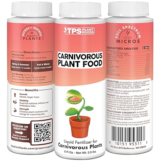 Carnivorous Plant Fertilizer, Complete Liquid Plant Food for All Carnivorous Plants, 8 oz (250mL)