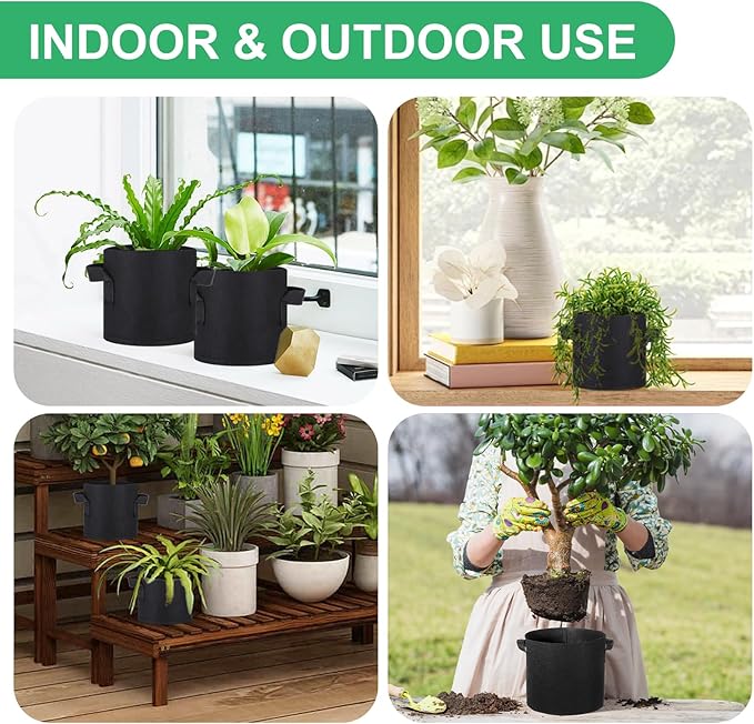 10 Pack Aquatic Plant Pots for Pond, Reusable Fabric Aquatic Plant Pots, Breathable Pond Plants Basket Grow Bags with Handles for Bog Plants, Water Lily, Lotus, Flower