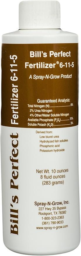 Spray-N-Grow BILL8 Bill's Perfect 6-11-5 Liquid Fertilizer, 10 oz