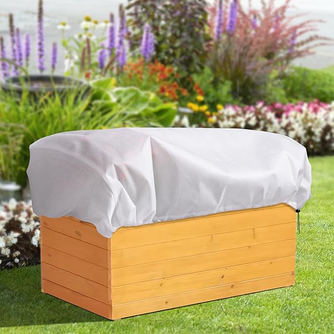 DECOHS 3 Pcs Rectangular Winter Plant Freeze Protection Cover - 39.3" x 17.7" x 15.7" Balcony Planter Box Cover - Frost Bags Wraps Blanket for Flower Boxes