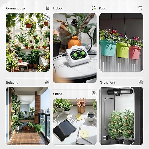 RAINPOINT Beginner-Friendly Automatic Plant Waterer Indoor for Pot Plant Adjustable Water Output,Battery Powered Outdoor IP54 Waterproof Easy-Setup Drip Irrigation System Device Kit Water 10-15 Plants