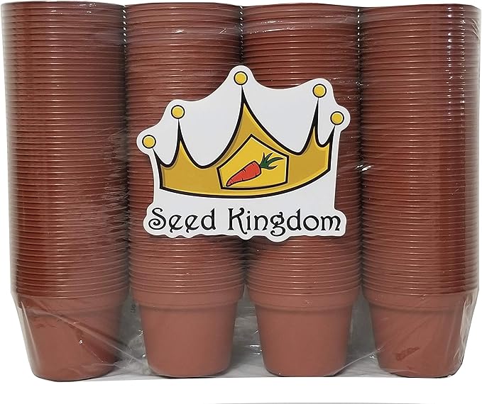 Seed Kingdom 200 New 3 Inch Plastic Nursery Pots ~ Pots are 3 Inch Round at The Top and 2.25 Inch Deep. Color: Terracotta