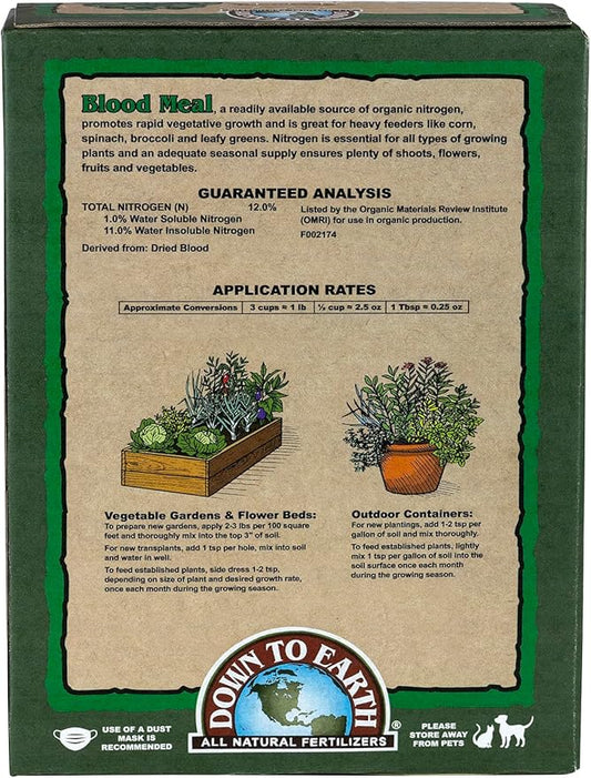 Down to Earth Blood Meal Fertilizer Mix 12-0-0, 5 lb