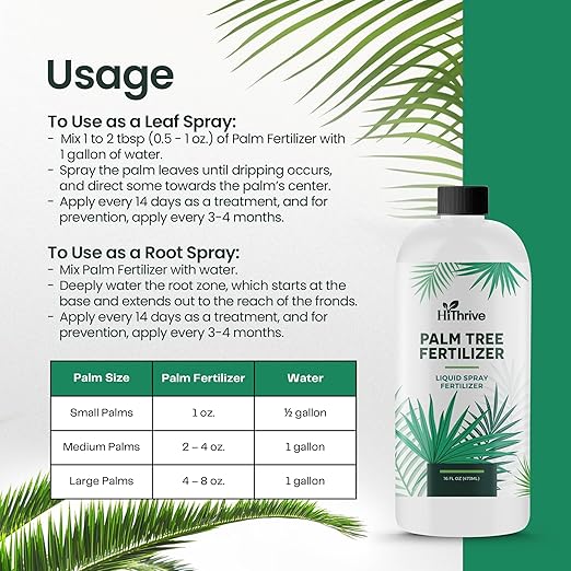 Palm Tree Fertilizer - 16oz Plant Food for Palm Tree. Rich in Micronutrients for Lush Growth, Easy to Use and Water Soluble for Stronger Roots, Healthy Trunks & Vibrant Leaves