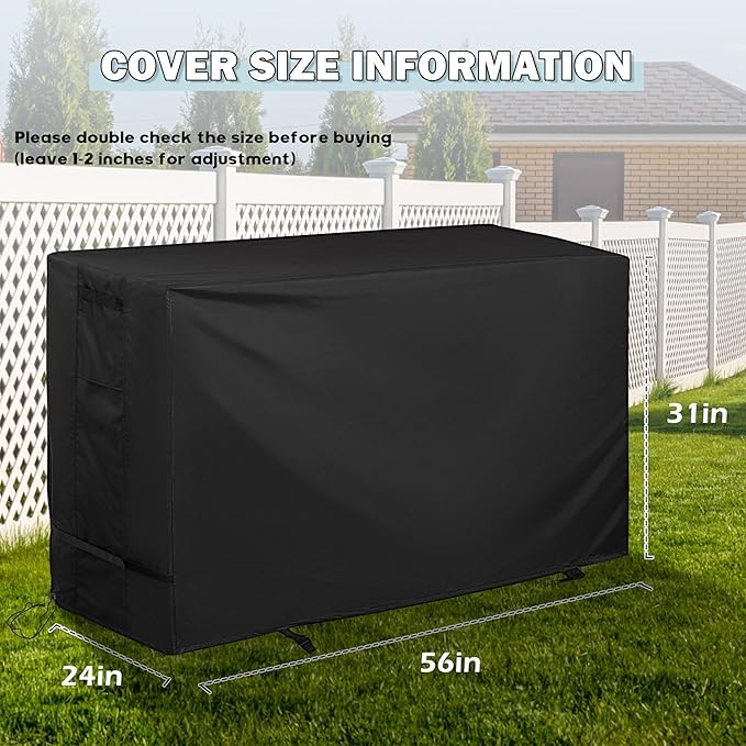 Outdoor Raised Garden Bed Cover for 55.5x24x32in Raised Garden Bed, Outdoor Planter Box Stand Cover for Mobile Elevated Wood Planter/Planting Bed-Waterproof All Weather Protection