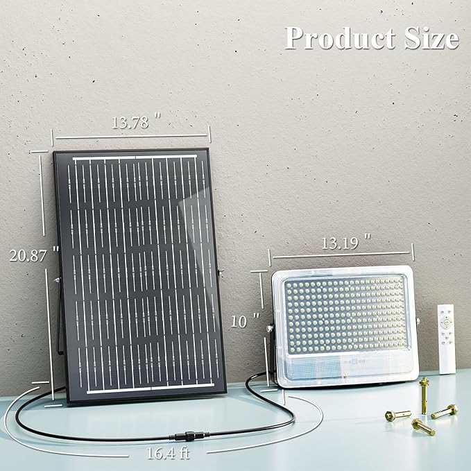 MMKT Solar Flood Lights Outdoor,30000mAh Motion Sensor Outdoor Solar Powered Lights with Remote, IP65 Waterproof Solar Flood Light for Outside, Dusk to Dawn Wall Light for Garage, Patio, Yard