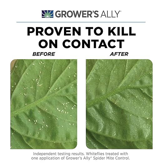 Grower's Ally Spider Mite Control Concentrate - Natural Insecticide & Spider Mites Killer for Plants Indoor & Outdoor - OMRI Listed Garden Pest Control - Bee, Pet & Kid Safe - 1 Qt, Makes 100 Gallons
