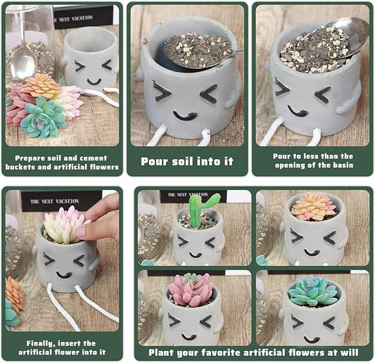 Uguisu 1 Pcs Cute Plant Pot, Small Planter, Succulent Planter, Flower Pot, Office, Room, Shelf, Table Decoration Planter - Squint(Plants not Included)