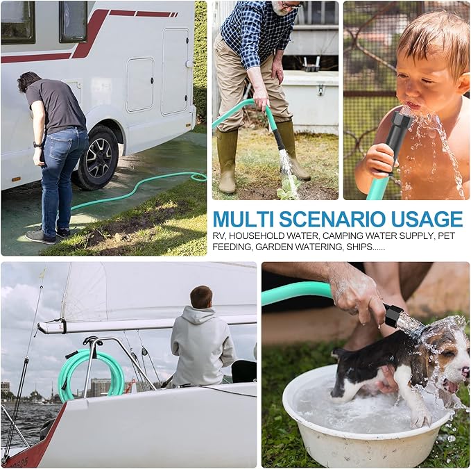 SPECILITE 5/8" RV Drinking Water Hose 25 FT, CA65 Certified with Aluminum Fittings, Kink & Tangle Free Flexible for Camper, Garden, Boat, Trailer