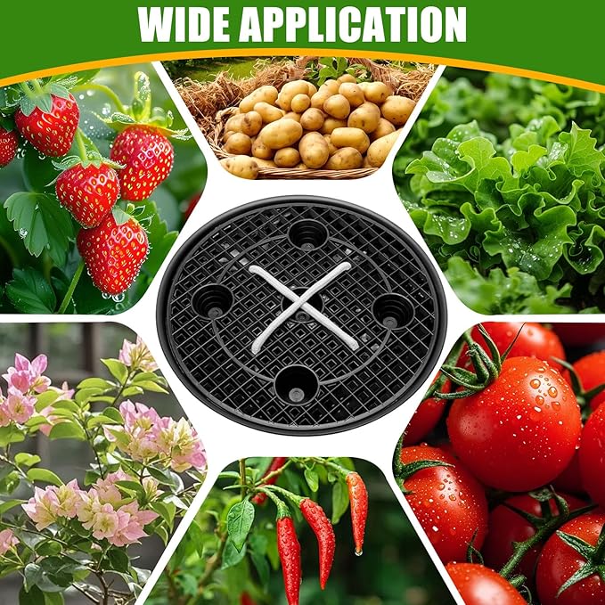 4 Pack Self-Watering Base for Fabric Pot,Auto-Irrigation Water Delivery System,14Inch Plastic Plant Saucer Stand for for Indoor-Outdoo and Grow Tents Greenhouses