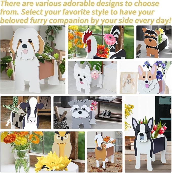 Rooster Planter, Cute Animal Shape Flower Planters, Plant Pots for Indoor/Outdoor Garden Decor, Unique Gifts/Souvenirs for Pet Lovers