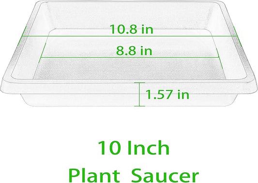 Square Plant Saucer 10 Inch 2 Pack 6 8 12 14 16 18 20 inch, Plant Drip Trays and Flower Pot Saucers, Plant Trays for Indoors No Holes, Plant Drainage Tray Saucers for Potted Plants