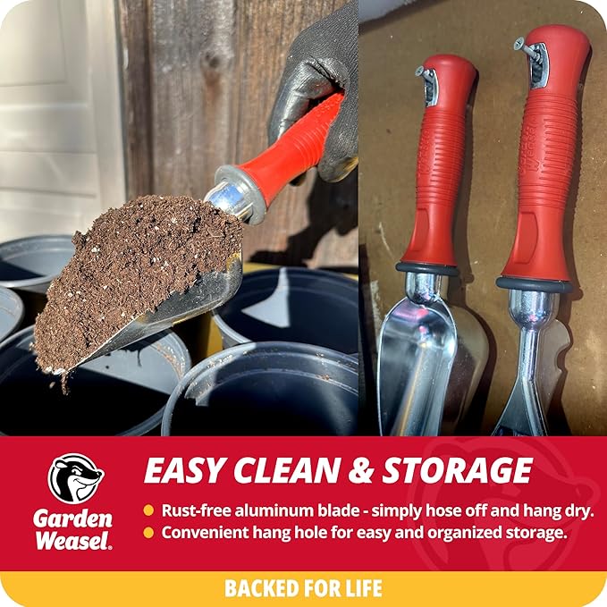 Garden Weasel Potting Scoop - Oversized | Dig and Transport | Planting and Gardening Hand Digging Tools, Heavy Duty Soil Scoop, Mini Gardening Shovel | 91362 (Pack of 12)