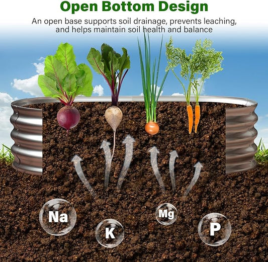 Galvanized Raised Garden Bed for Outdoor: 4X2X1ft Durable Metal Vegetable Plant Container Kit - Oval Planter Box for Gardening Flower Trough (2 Pack)