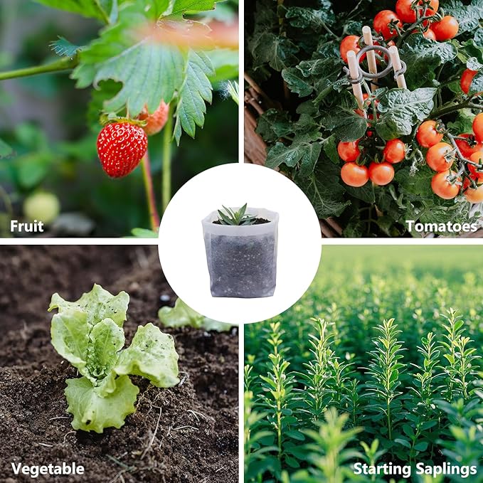 Belit 50 Pcs Non-Woven Plant Nursery Bags, Seedling Pots Container for Vegetable, Flower, Plant Grow (9.1"x9.3")