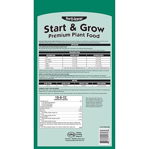 Fertilome (11747) Start & Grow Premium Plant Food 19-6-12 (20 lbs.)