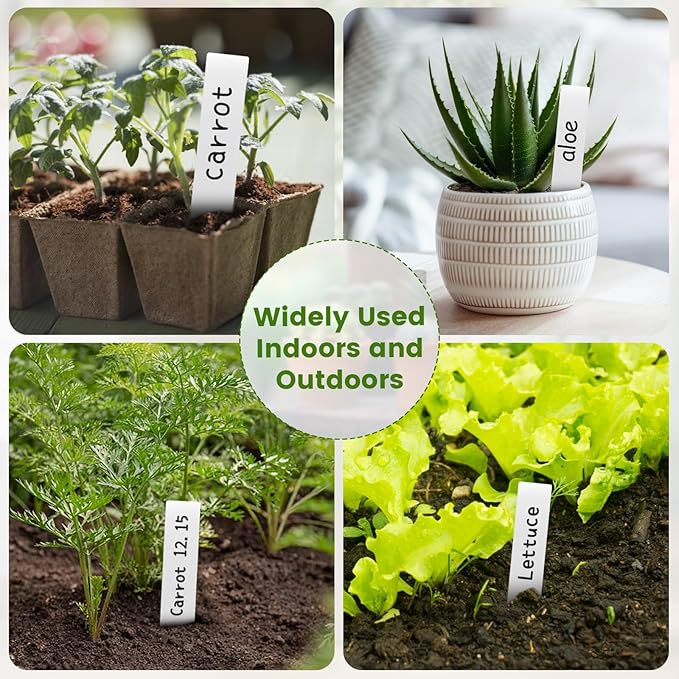 KINGLAKE GARDEN 600 Pcs 4'' Plastic Plant Labels Garden Marker Vegetable Gardening Tags,Plastic Garden Labels for Outdoor Indoor Potted Plants with Permanent Marking Pen