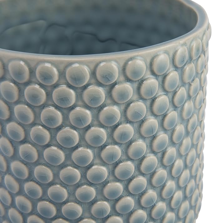 Bloomingville Sky Blue & Cream Stoneware Pot with Crackle Finish