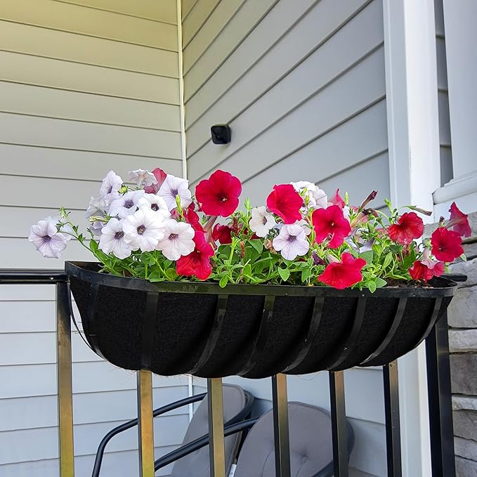 Adnee 3 pcs Fabric Window Box liners-30 inch Fabric Planter Basket Liner-Rectangle Felt Flower Pot Liners-Hanging Plant Basket Fiber Insert for Garden Wall Hanging Planter Flower Vegetables