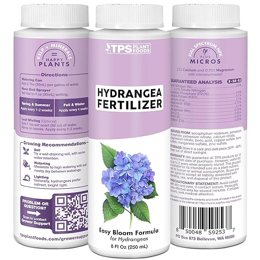 Hydrangea Fertilizer for Acid Loving Plants, Liquid Plant Food 8 oz (250mL)