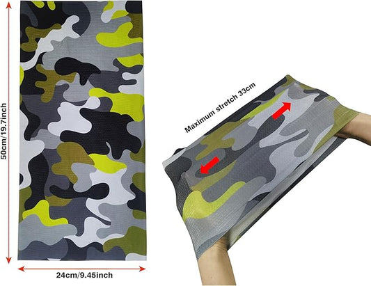 Bilymate Grey Camo Cooling Neck Gaiter - UPF 50+ Sun Protection, Breathable Mesh, Seamless Tube Bandana Headwear for Men & Women - Multi-Functional Headband