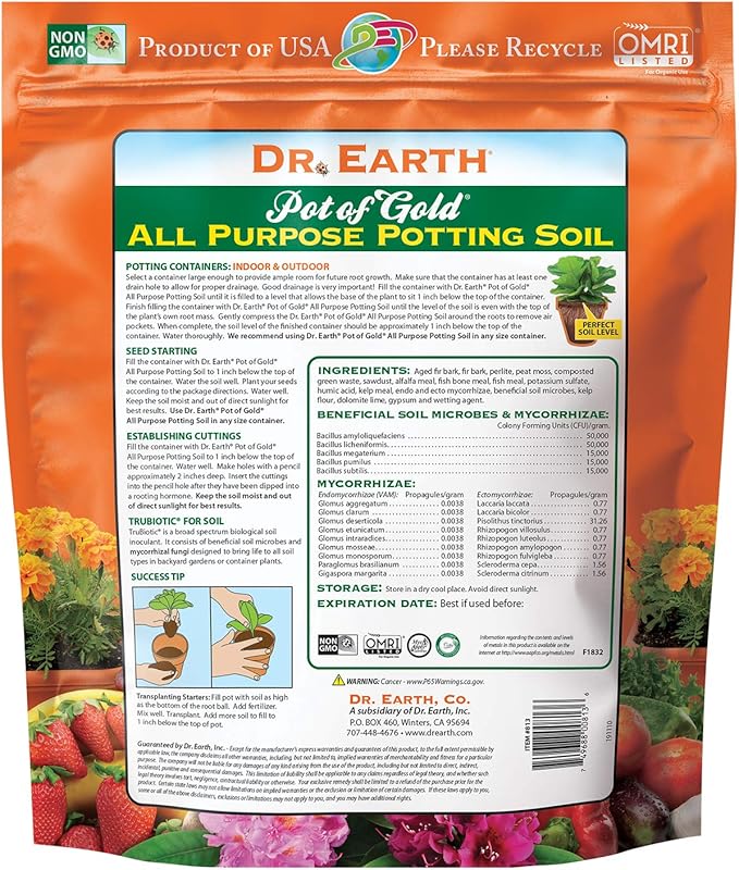 Dr. Earth Pot of Gold All Purpose Potting Soil 8 qt