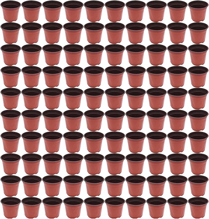 8.0" Seedling Pots Plastic Plant Pots Seedling Cups Nursery Pots Plant Container Suit for Seeds Germination, Seedlings Growing, Succulents Planting, Seeds Starting 100 Pcs