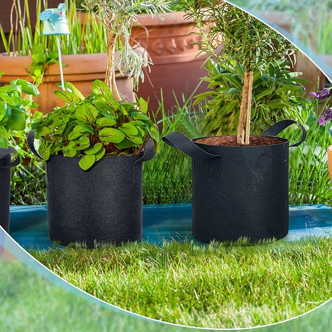45 Pack Grow Bags Aeration Fabric Planter Pots Nonwoven Grow Bags with Handles Black Plant Container Bucket for Garden Planting Vegetable Flower Potato (3 Gallon)